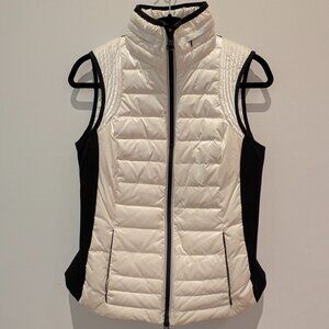 Blanc Noir Pearl Ivory and Black Puffer Vest